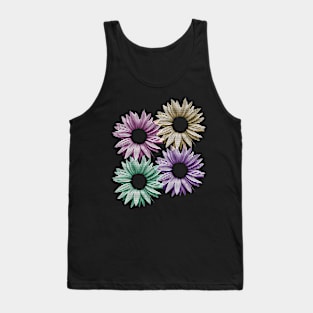colorful flowers with stripes, nature, petals Tank Top